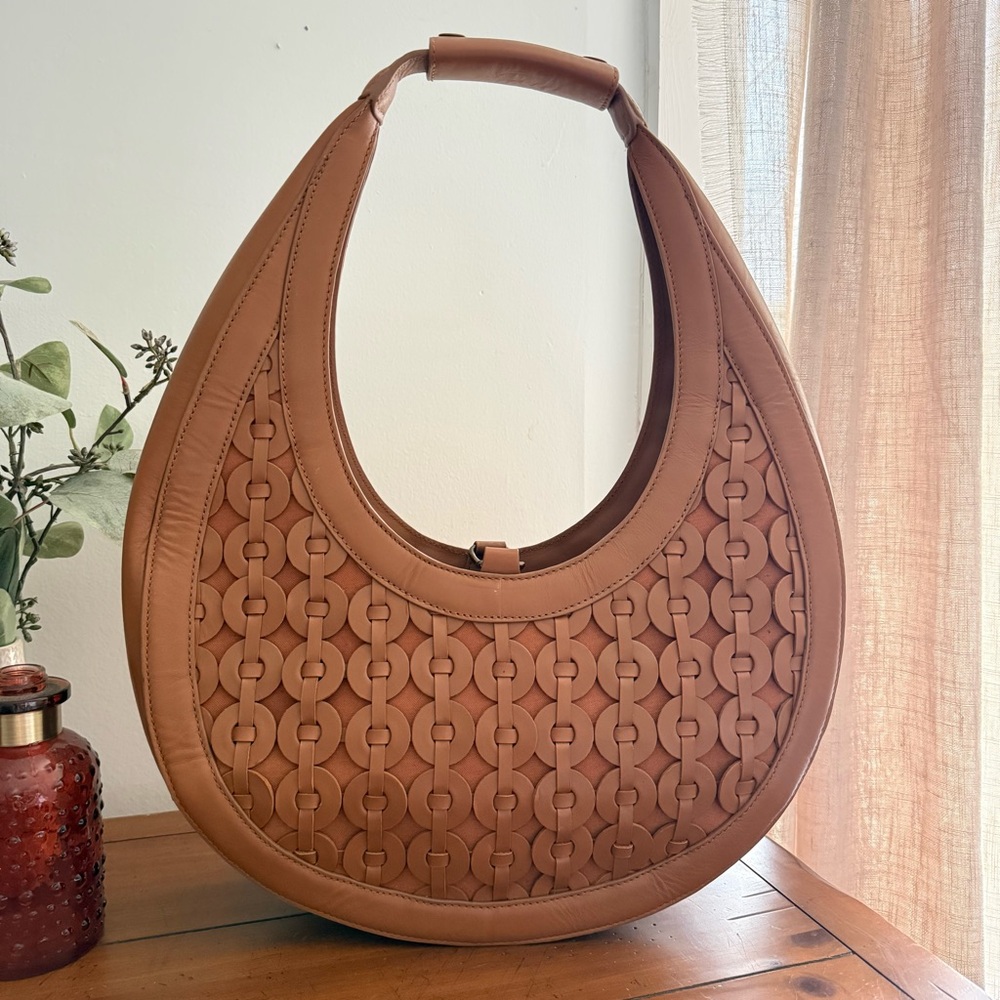 Anthropologie Structured Leather Shoulder Bag